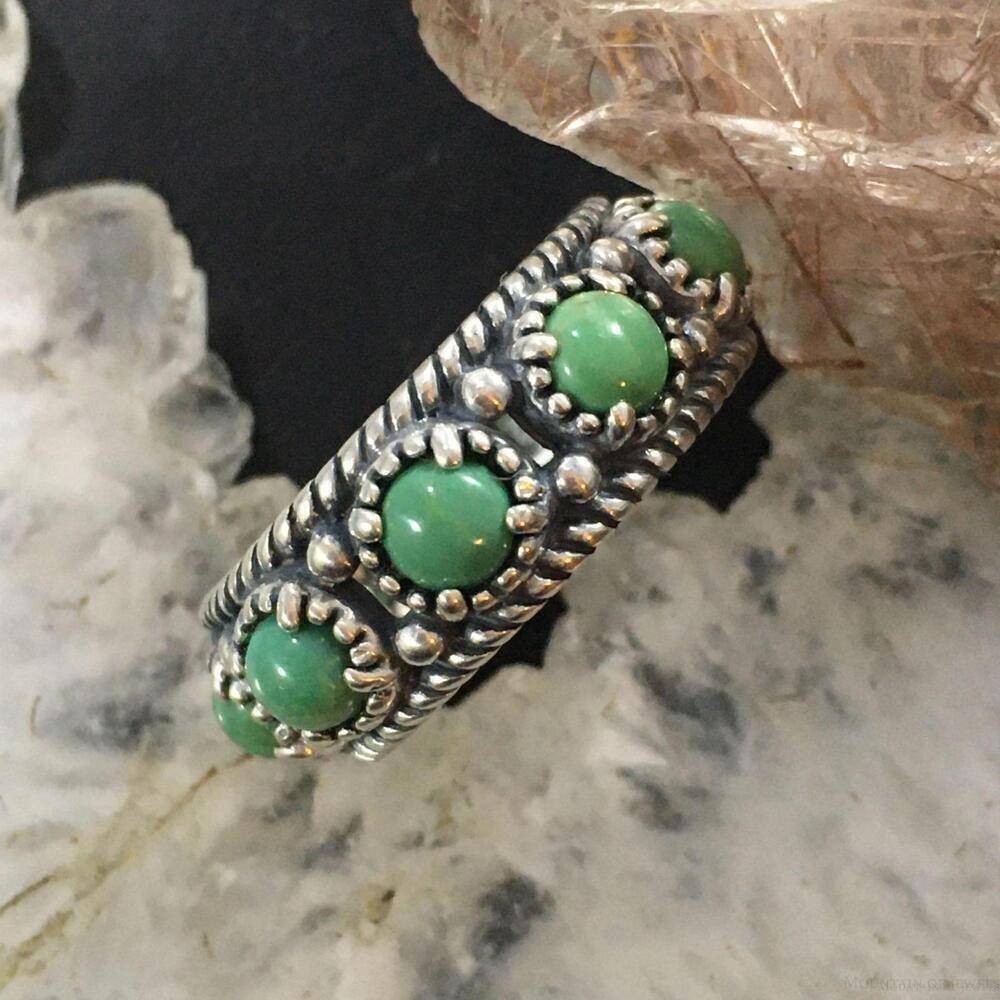 Carolyn Pollack Sterling Green Turquoise Eternity Band Ring With Size Variety